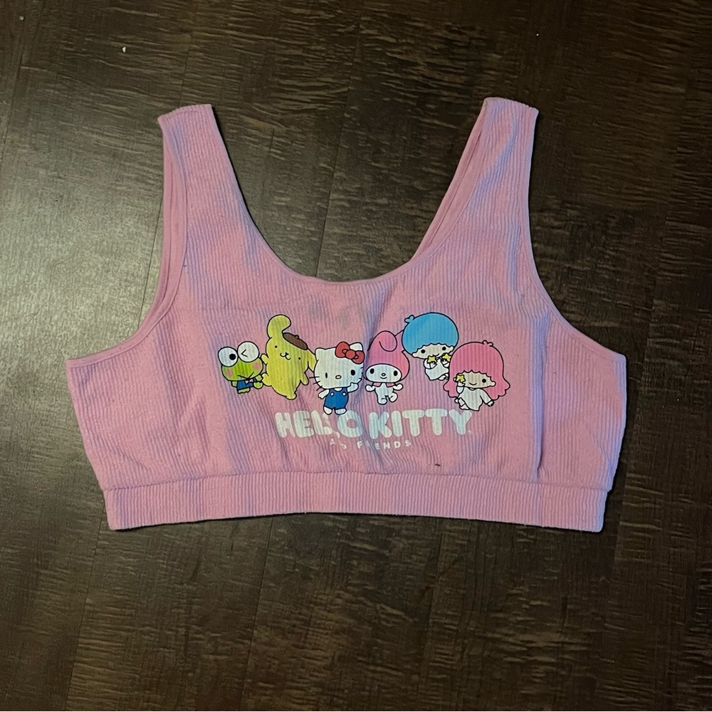 Sanrio Hello Kitty and Friends Plus Size 1X Pink Bra Cut Crop Top
